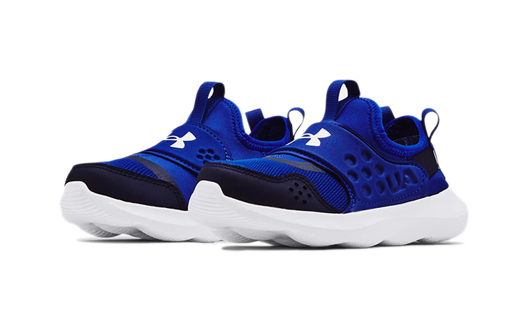 Lookbook 中童 Under Armour Runplay 簡約舒適 低幫休閒跑步鞋 藍色