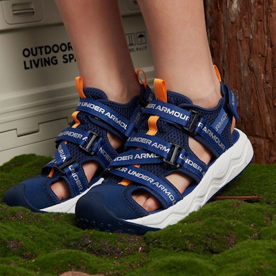 (PS) 언더아머 블랙 비치 슬라이드 (Under Armour Black Beach Slide) 2421506 24