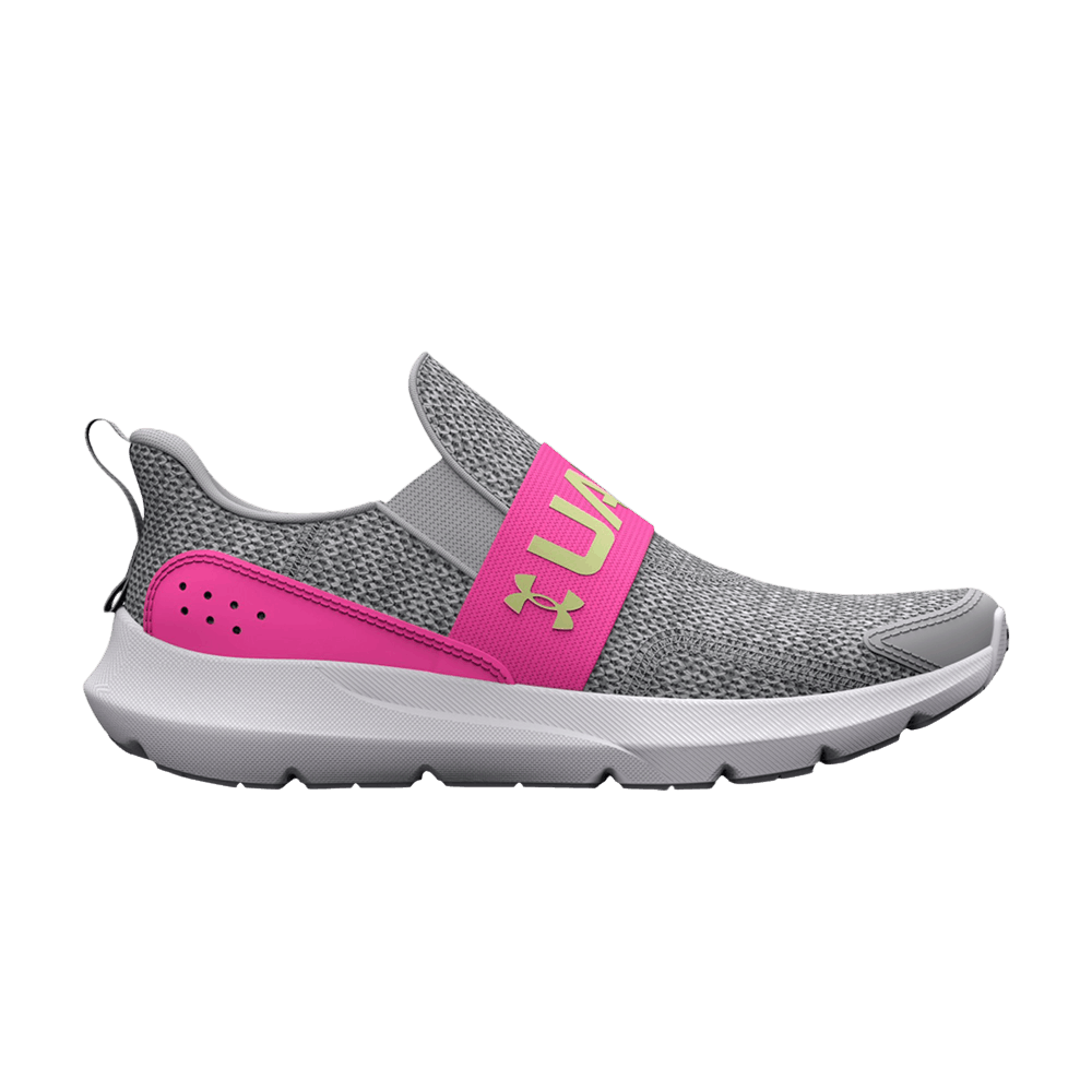 (Preschool) Under Armour Surge 3 Slip 'Halo Grey Rebel Pink' 3026532-100