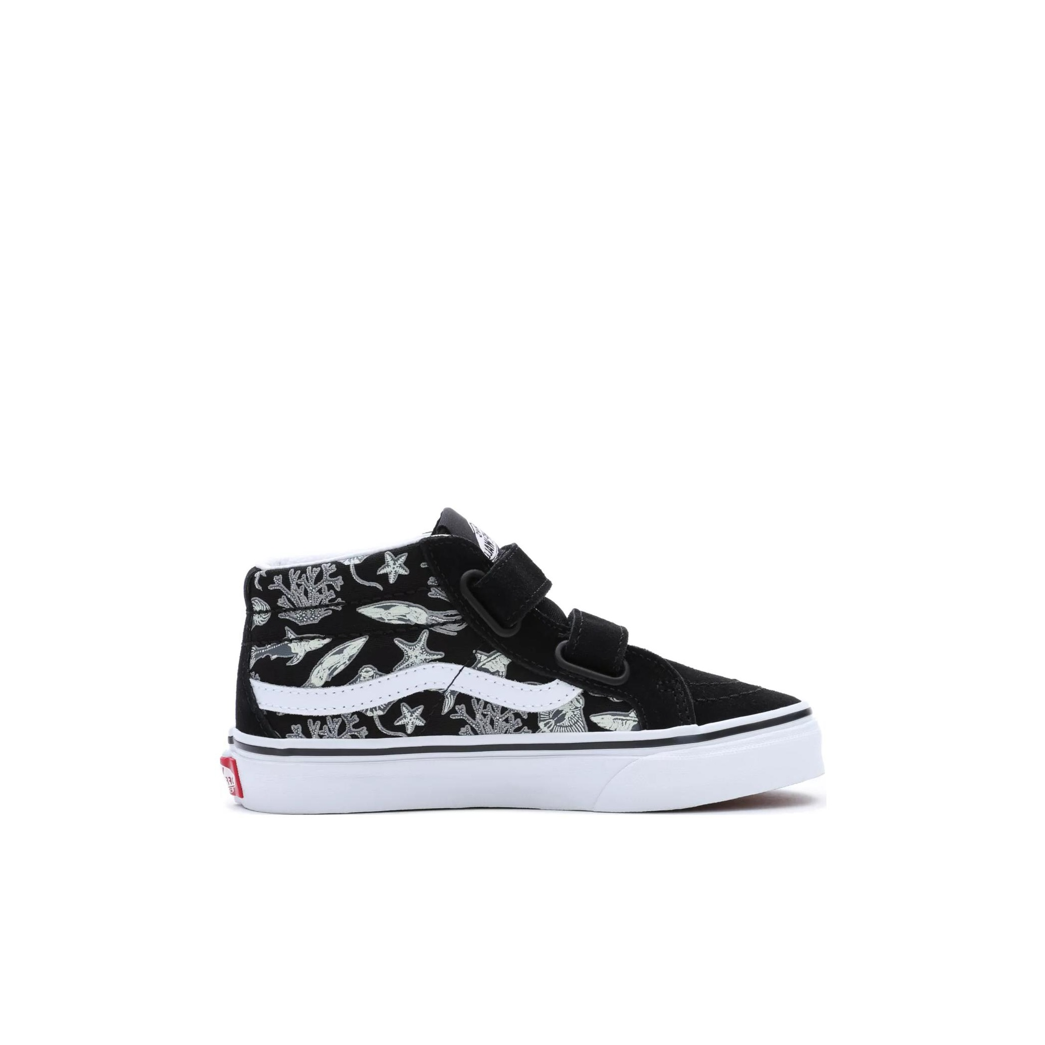 Order (PS) Vans Checkerboard Sk8-Mid Reissue Hook and Loop 'Hitam Putih' Kasut. VN00018TBMV