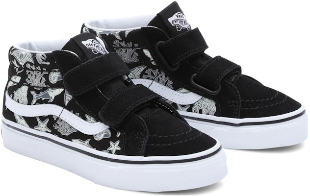 (Preschool) Vans Checkerboard Sk8-Mid Reissue Hook and Loop Shoes 'Black White' VN00018TBMV Lookbook (Preschool) Vans Checkerboard Sk8-Mid Reissue Hook and Loop Shoes 'Black White' VN00018TBMV
