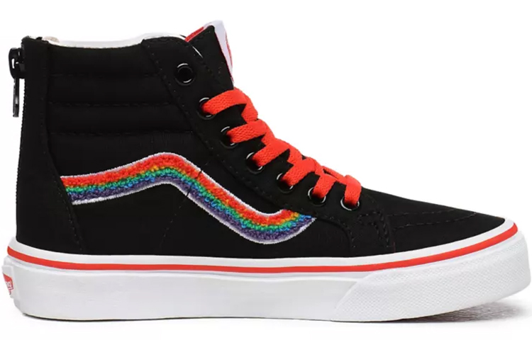 Vans Chenille SK8-HI Zip Shoes Black/Rainbow 圖 2