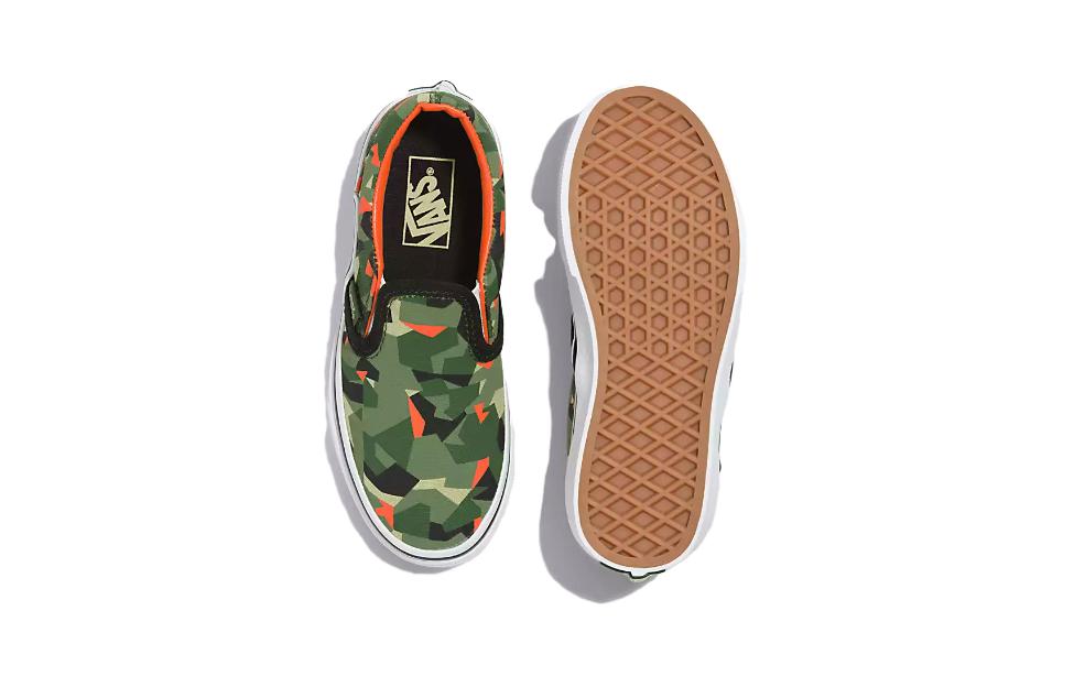 Shop 中童 Vans slip-on 舒適 耐磨透氣 低筒 兒童滑板鞋 綠色