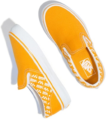 Vans经典一脚蹬 - 男童款 (Logo重复) 镉黄色 VN0A4BUTWL3 Lookbook Vans经典一脚蹬 - 男童款 (Logo重复) 镉黄色 VN0A4BUTWL3