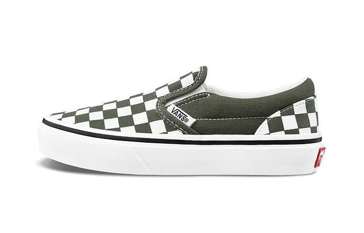 Buy 中童 Vans 一腳蹬 Classic 低筒 兒童滑板鞋 綠白棋盤格