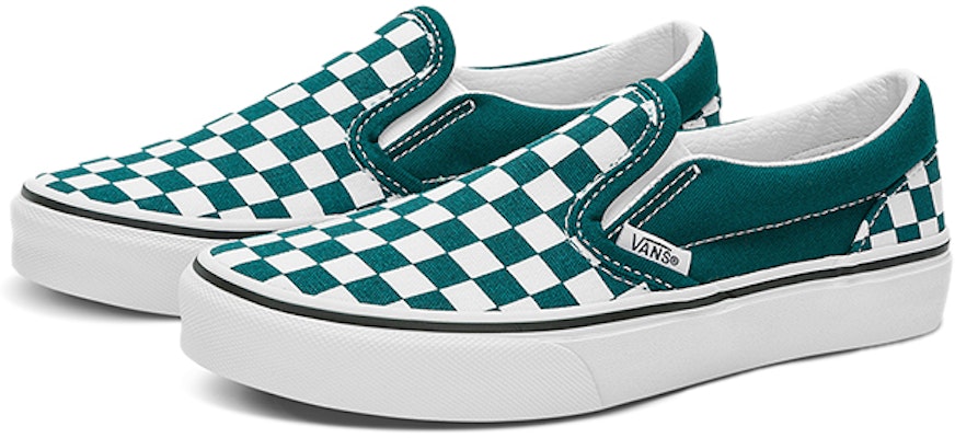 Vans Slip-On Sepatu Skating Kasual Hijau Putih dengan Pola Kotak-Kotak VN0A7Q5G60Q Order Vans Slip-On Sepatu Skating Kasual Hijau Putih dengan Pola Kotak-Kotak VN0A7Q5G60Q