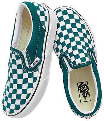 Vans Slip-On Low Top Casual Skate Shoes Green White Grid 'Green White' VN0A7Q5G60Q Shop Vans Slip-On Low Top Casual Skate Shoes Green White Grid 'Green White' VN0A7Q5G60Q