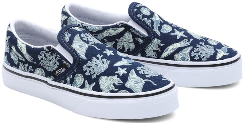 (PS) Vans Classic Slip-On Glow Xray Ocean Zapatos 'Azul Marino' VN0005WWBER Lookbook (PS) Vans Classic Slip-On Glow Xray Ocean Zapatos 'Azul Marino' VN0005WWBER