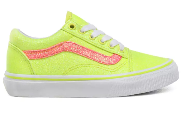 Vans Neon Glitter Old Skool Shoes Yellow 圖 2
