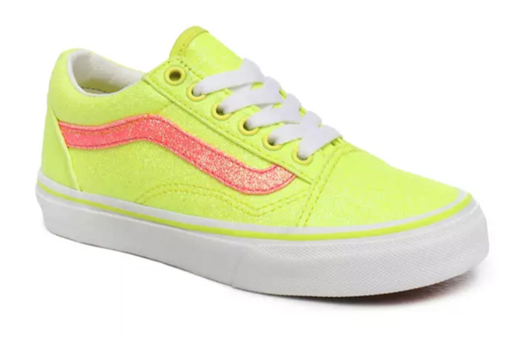 Vans Neon Glitter Old Skool Shoes Yellow 圖 4
