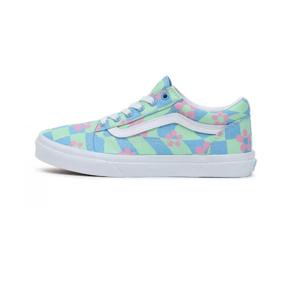 Vans Old Skool Low Tops Casual Skateboarding Shoes Big Boys Green Blue