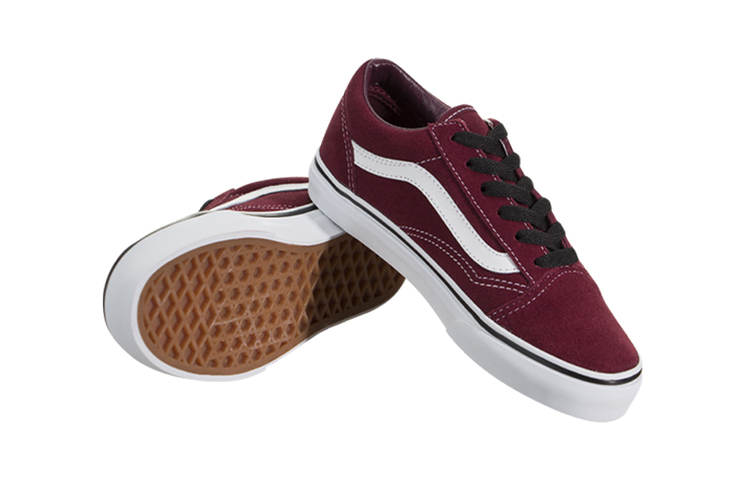 Shop 中童 Vans Old Skool 休閒時尚 低筒 兒童滑板鞋 紅色