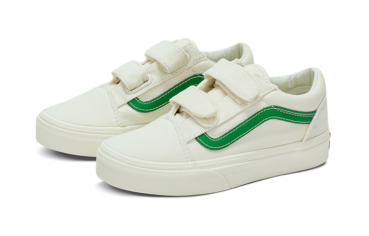 Vans Old Skool Low Top Casual Skate Shoes White Green 圖 2