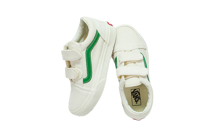 Vans Old Skool Low Top Casual Skate Shoes White Green 圖 4
