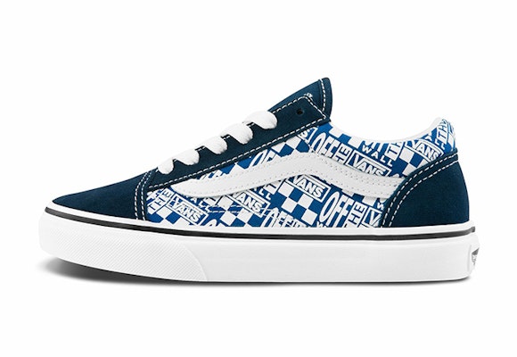 (Preschool) Vans Old Skool Logo pattern 'Blue White' VN0A4BUU3U1 Buy (Preschool) Vans Old Skool Logo pattern 'Blue White' VN0A4BUU3U1