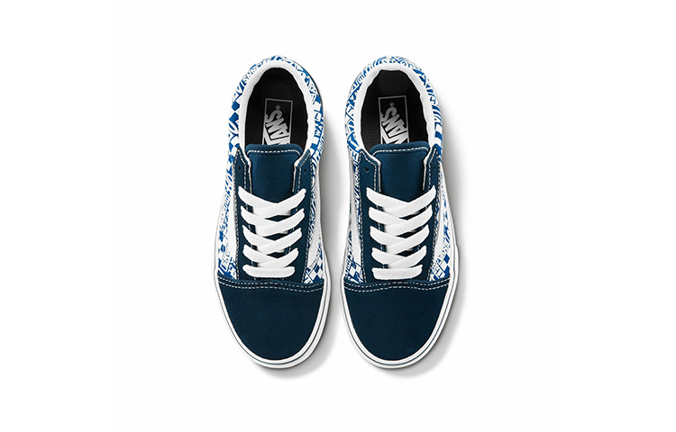 Lookbook (PS) 반스 올드스쿨 로고 블루화이트 (Vans Old Skool Logo Blue/White) VN0A4BUU3U1