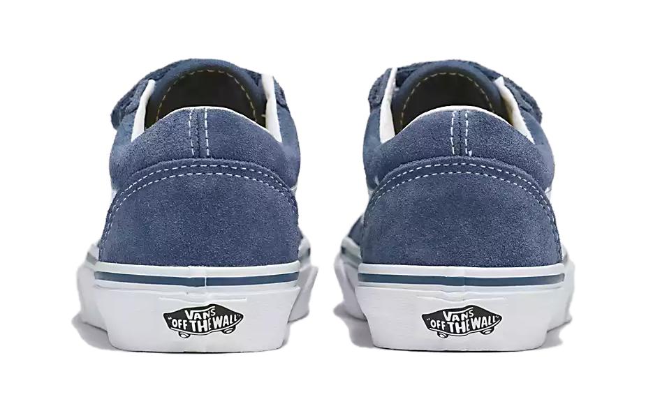 Shop 中童 Vans Old Skool 舒適 耐磨透氣 低筒 兒童滑板鞋 藍色