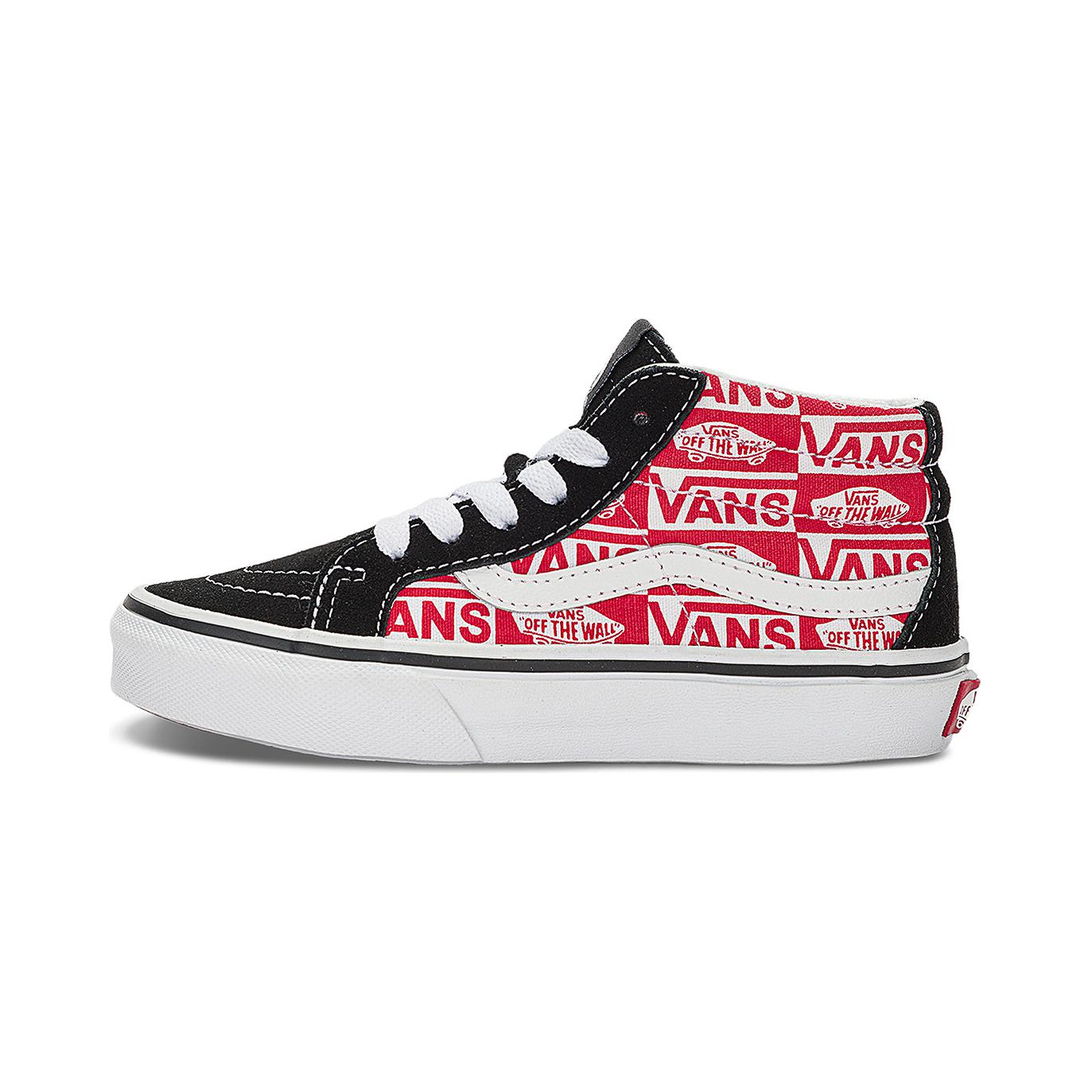 (Preschool) Vans Sk8-Mid Reissue Hook and Loop Shoes 'Red White Black' VN000BVPBRR