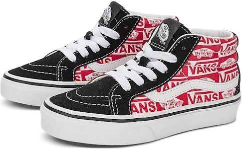 大童 Vans SK8-Mid Reissue 舒適簡約 防滑減震 中幫 兒童板鞋 黑紅 Order 大童 Vans SK8-Mid Reissue 舒適簡約 防滑減震 中幫 兒童板鞋 黑紅