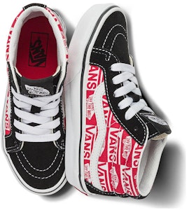大童 Vans SK8-Mid Reissue 舒適簡約 防滑減震 中幫 兒童板鞋 黑紅 Lookbook 大童 Vans SK8-Mid Reissue 舒適簡約 防滑減震 中幫 兒童板鞋 黑紅