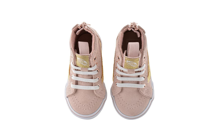 Lookbook 嬰幼兒 Vans Sk8 Hi 休閒時尚滑板鞋 粉紅色