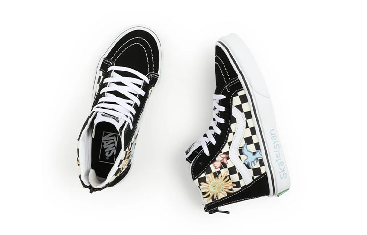 Shop 中童 Vans SK8 HI 拉鍊 休閒 高筒 兒童滑板鞋 黑白