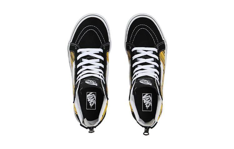 Shop 大童 Vans SK8 Hi Zip 高幫 兒童滑板鞋 黑黃