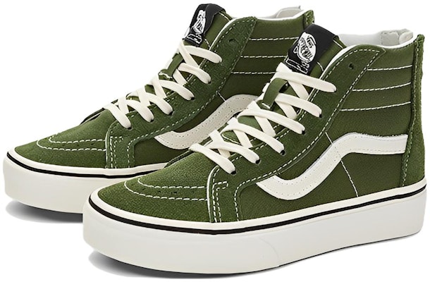 中童 Vans SK8 HI Zip 減震防滑耐磨 高筒 滑板鞋 綠色 Order 中童 Vans SK8 HI Zip 減震防滑耐磨 高筒 滑板鞋 綠色