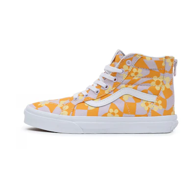 Vans SK8-HI Zip Wear-resistant Casual Skateboarding Shoes Big Boys Orange White