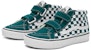 Kasut Vans SK8-Mid Kasual Skate Hijau Putih Grid Mid-Top VN0A38HH60Q