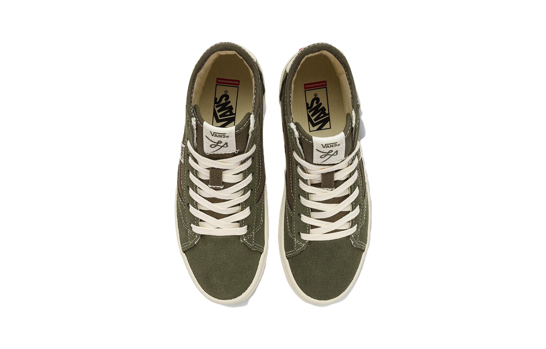 Shop 中童 Vans The Lizzie 舒適 耐磨輕巧 中筒 兒童滑板鞋 綠色