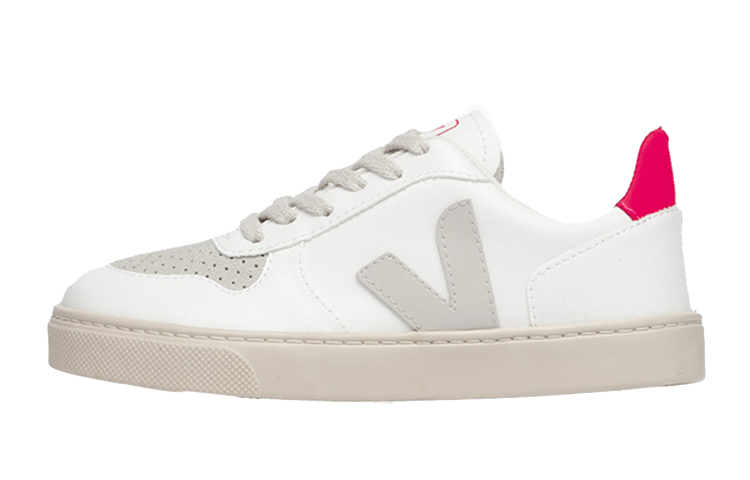 (Preschool) VEJA Leather Low-Top Lace-Up 'White Red' CX0703057