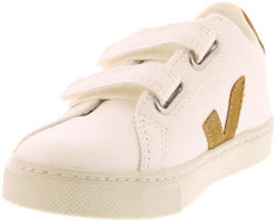 Shop 兒童 VEJA 皮革 圓頭繫帶溫和 低筒 兒童板鞋 白色