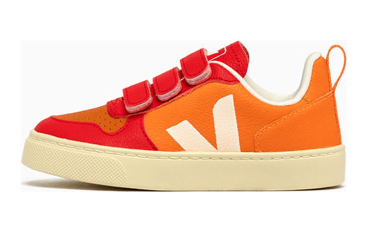 Buy 兒童 VEJA V-10 系帶 圓頭 透氣 低筒 時尚板鞋 橙色