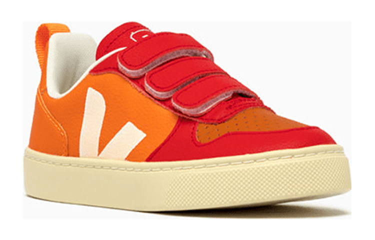 Order 兒童 VEJA V-10 系帶 圓頭 透氣 低筒 時尚板鞋 橙色