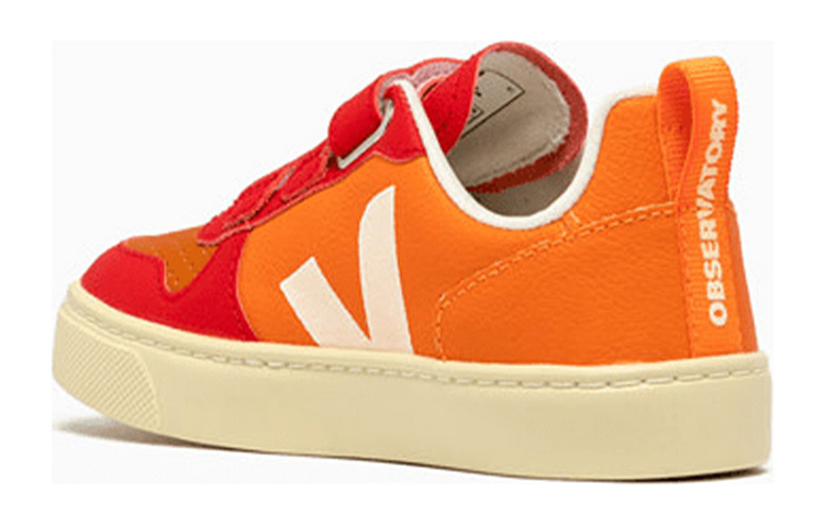 Shop 兒童 VEJA V-10 系帶 圓頭 透氣 低筒 時尚板鞋 橙色