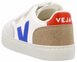 Lookbook 兒童 VEJA V-12 皮革魔術貼時尚 低筒 兒童板鞋 白色
