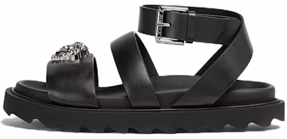 (Preschool) Versace La Medusa Leather Open-Toe Buckle Comfort Kid's Sandals 'Black' 1011156-1A00138_1B00P (Preschool) Versace La Medusa Leather Open-Toe Buckle Comfort Kid's Sandals 'Black' 1011156-1A00138_1B00P