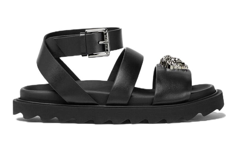 Order (PS) Sandali Versace La Medusa in Pelle per Bambini con Fibbia e Punta Aperta ''Neri'' 1011156-1A00138_1B00P