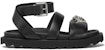 (PS) Sandal Versace La Medusa Terbuka Kulit Kanak-kanak 'Hitam'. 1011156-1A00138_1B00P