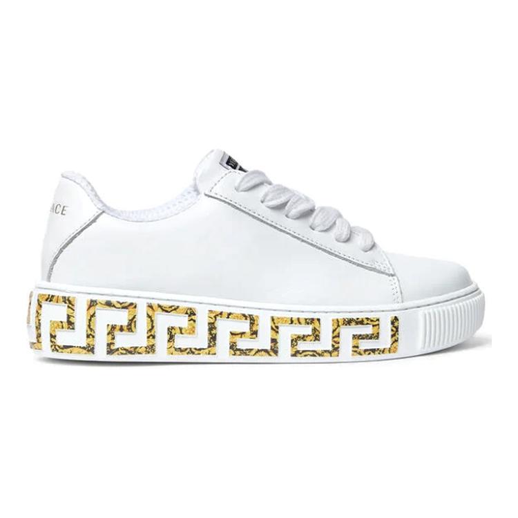 Order (PS) 베르사체 화이트 가죽 로우탑 스니커즈 1000888-1A02196_6W010