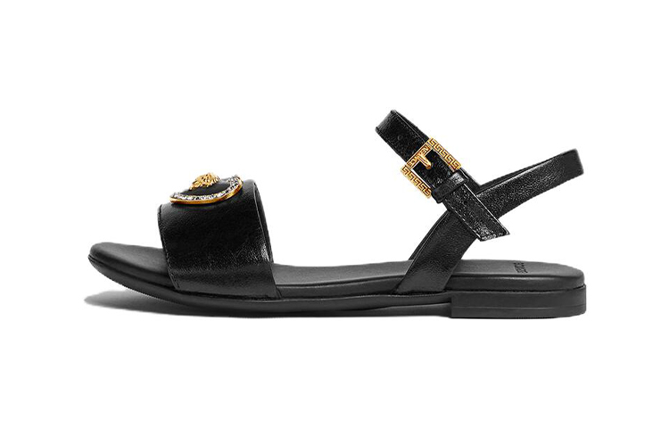 (Preschool) Versace Medusa Buckle Round Toe 'Open Toe' Sandals 'Black' 1011673-1A08287_1B00V
