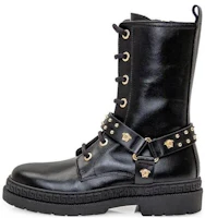 (Preschool) Versace Mid-Top 'Black Leather Lace-Up' Boots 10110161A060931B00V (Preschool) Versace Mid-Top 'Black Leather Lace-Up' Boots 10110161A060931B00V