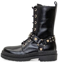 (Preschool) Versace Mid-Top 'Black Leather Lace-Up' Boots 10110161A060931B00V (Preschool) Versace Mid-Top 'Black Leather Lace-Up' Boots 10110161A060931B00V