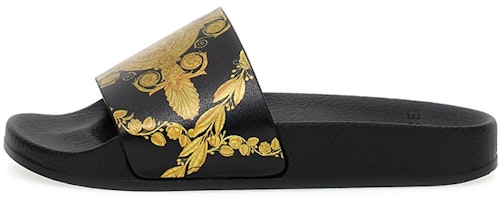 (Preschool) Versace Rubber Print Slide 'Black Gold' 1000255-1A07127_5B000 (Preschool) Versace Rubber Print Slide 'Black Gold' 1000255-1A07127_5B000