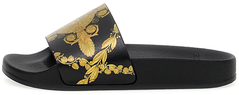 (PS) Versace Gummi Print Sandalen ''Schwarz Gold'' 1000255-1A07127_5B000 Buy (PS) Versace Gummi Print Sandalen ''Schwarz Gold'' 1000255-1A07127_5B000