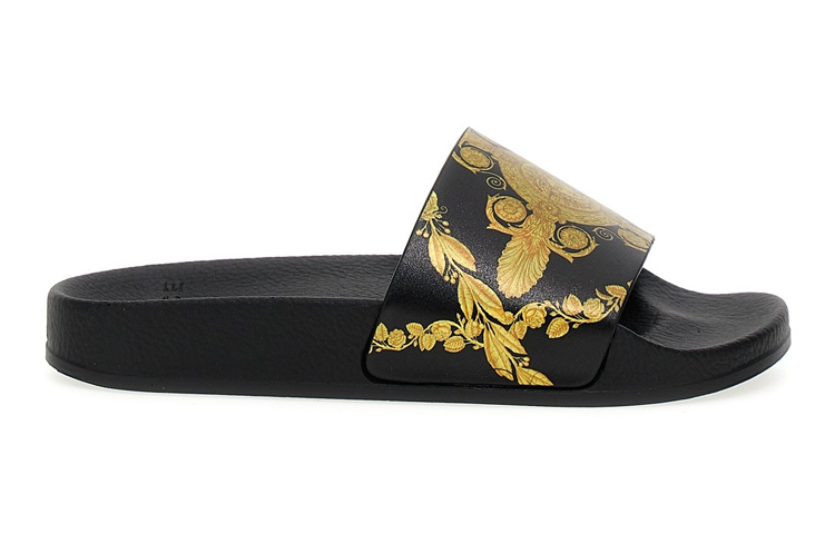Order (PS) Versace Gummi Print Sandalen ''Schwarz Gold'' 1000255-1A07127_5B000