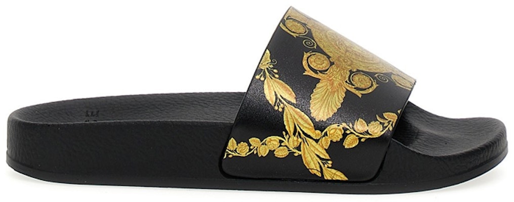 (PS) Versace Gummi Print Sandalen ''Schwarz Gold'' 1000255-1A07127_5B000 Order (PS) Versace Gummi Print Sandalen ''Schwarz Gold'' 1000255-1A07127_5B000