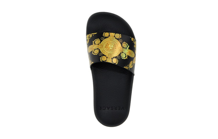 Shop (PS) Versace Gummi Print Sandalen ''Schwarz Gold'' 1000255-1A07127_5B000