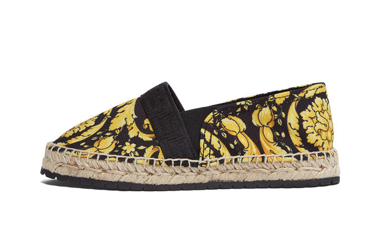 (Preschool) VERSACE Slip-On Woven Flat 'Black Yellow' 1003527-1A02457_5B000
